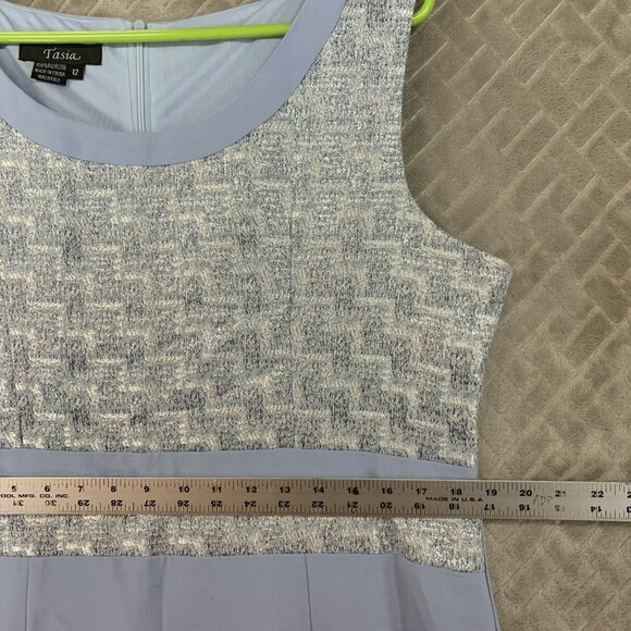 Tasia Womens 12 Dress Light Blue Above the Knee Sheath Conservative Pencil - Picture 8 of 14